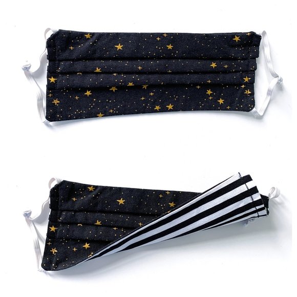 Rifle Paper Co. Accessories - 3/$30! Reversible Black Metallic Stars Stripe Mask
